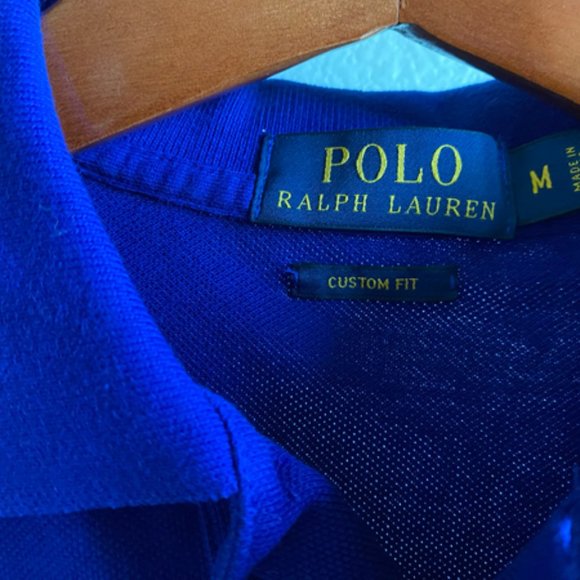Ralph Lauren New Men's Big Pony Player Mesh Knit Polo Royal w/Navel Orange NWT - Picture 3 of 5